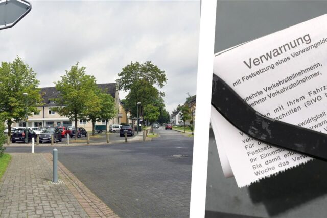 Straße „Im Drubbel“ in Lünen-Alstedde und Verwarngeld für Falschparker
