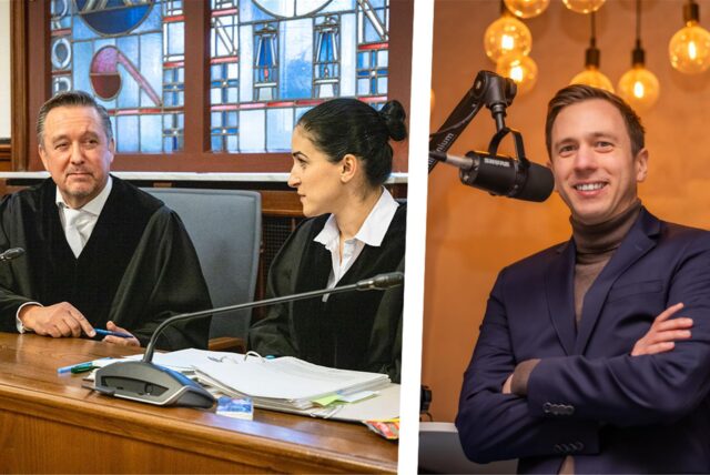 links: Oberstaatsanwalt Carsten Dombert und Staatsanwältin Gülkiz Yazir im Dortmunder Landgericht / rechts: Bastian Pietsch