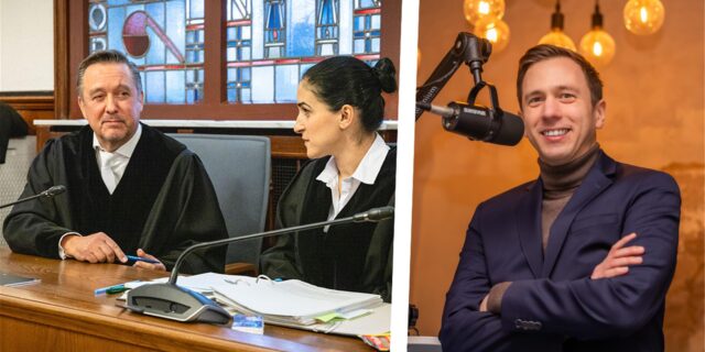 links: Oberstaatsanwalt Carsten Dombert und Staatsanwältin Gülkiz Yazir im Dortmunder Landgericht / rechts: Bastian Pietsch