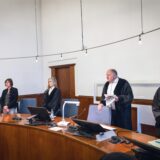 Mitglieder der großen Strafkammer am Landgericht am Tag der Urteilsverkündung.