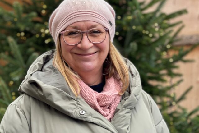 Heike Wulf nach der Podcast-Aufzeichnung auf dem Dortmunder Weihnachtsmarkt