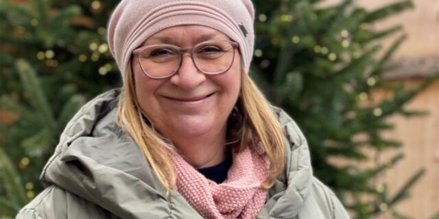 Heike Wulf nach der Podcast-Aufzeichnung auf dem Dortmunder Weihnachtsmarkt