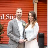 Yvonne (geborene Andreas) und Dennis Scholz haben im Parkbad Süd geheiratet.