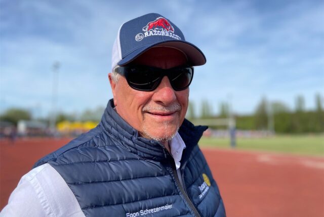 Egon Schrezenmaier beim Football-Event in Schwerte