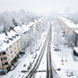 Die Schneelandschaften in Dortmund aus der Luft.