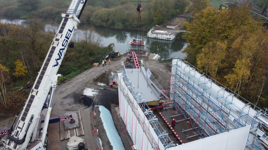 Bauarbeiten an der Lippebrücke in Lünen