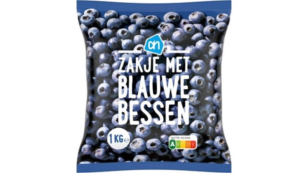 Ein Beutel der Blaubeeren von Albert Heijn, für die es eine Rückrufaktion gibt. Ein Beutel der Blaubeeren von Albert Heijn, für die es eine Rückrufaktion gibt.