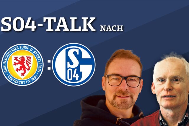 Sprechen nach der Partie gegen Braunschweig über das Spiel: Schalke-Reporter René Preuß und Schalke-Experte Frank Leszinski.