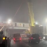 Kranarbeiten an der A1-Brücke in Kamen.