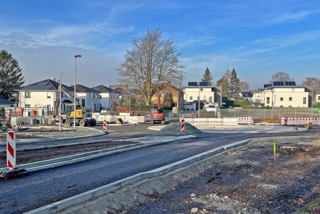 Baustelle an der Hertingerstraße in Unna im Januar 2025
