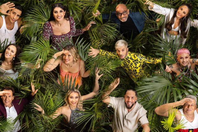 Das sind die Dschungelcamp-Teilnehmer 2025 (v.l.n.r.): Timur Ülker, Yeliz Koc, Pierre Sanoussi-Bliss, Alessia Herren, Lilly Becker, Nina Bott, Sam Dylan, Edith Stehfest, Jörg Dahlmann, Anna-Carina Woitschack, Maurice Dziwak, Jürgen Hingsen