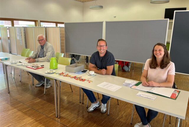 Wahlhelfer in der Profilschule in Ascheberg während der Europawahl im vergangenen Jahr.
