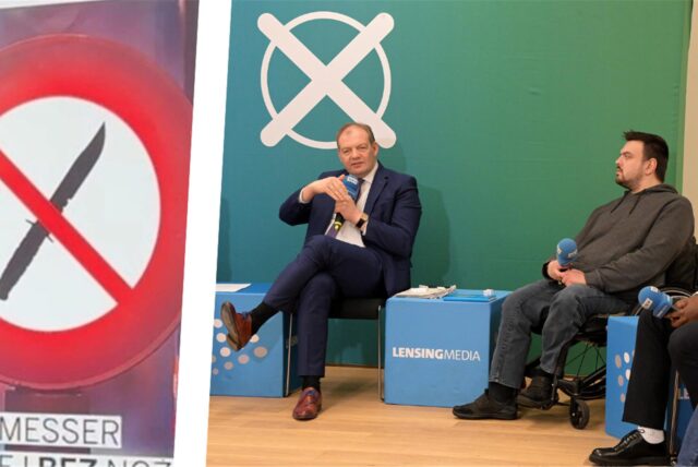 Diskutierte über die innere Sicherheit: Arnd Hilwig (CDU), Lucas Slunjski (FDP) und Nelli Soumaoro (Grüne, v.l.).