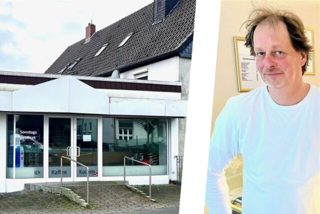 Die geschlossene Bäckerei-Filiale und Bäckerei Schmidt-Inhaber Frank Borchert.
