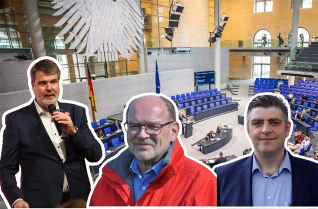 Michael Thews/Rainer Schmeltzer/Christoph Tölle/Karl Schürmann Vor dem Bundestag