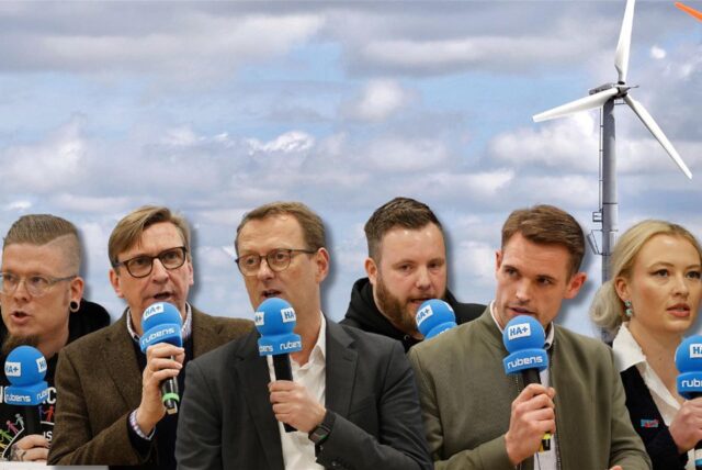Die Kandidaten im Wahlkreis Unna I (v.l.) Oliver Schröder (Die Linke), Michael Sacher (Bündnis 90/Die Grünen), Oliver Kaczmarek (SPD), Benjamin Lehmkühler (FDP) und Dr. Tilman Rademacher (CDU).