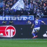 Janik Bachmann erzielt hier das 1:0 für die Königsblauen.