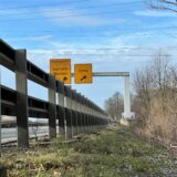 Die Autobahnabfahrt Unna-Ost an der A44 in Unna