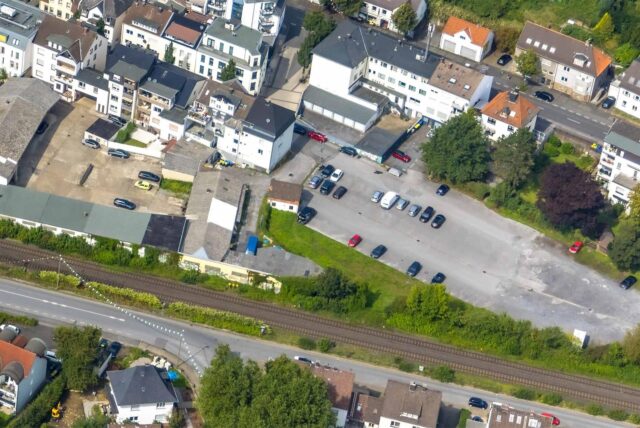 Der Karl-Wildschütz-Platz aus der Luft.