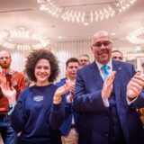 Die Dortmunder CDU mit ihren Direktkandidaten Sarah Beckhoff und Michael Depenbrock feierte im Rathaus.