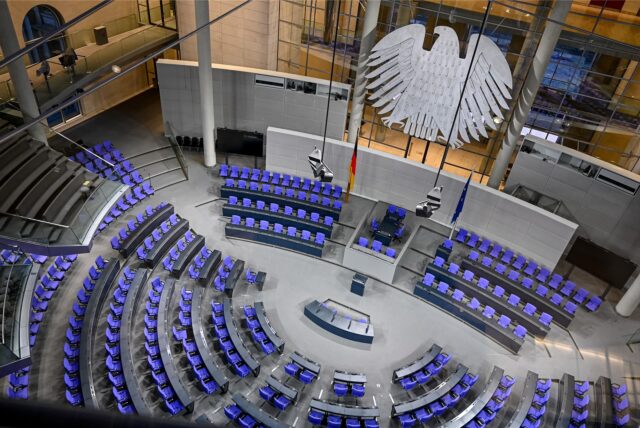 Der Plenarsaal des Deutschen Bundestages.