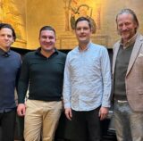 Ciro de Luca (THE STAGE), Josip Vucak (Landhaus Hesse), Michael Dyllong (THE STAGE) und Sven Stute (Geschäftsführer Bounty Communication Group GmbH & Organisator von Dortmund à la carte).
