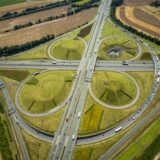 Das Kamener Kreuz von oben mit seiner typischen Kleeblattform.