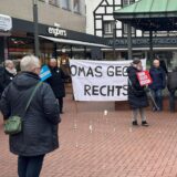 Bild-Kollage: Links die Demonstration der Omas gegen Rechts in der Lüner Innenstadt am 8. Januar, rechts der Fraktionsvorsitzende der CDU Lünen Christoph Tölle.
