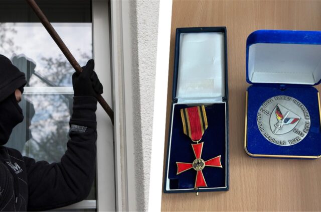 In der Wohnung des Angeklagten fand die Polizei sogar ein gestohlenes Bundesverdienstkreuz.