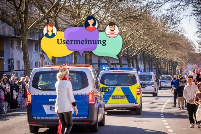 Sicherheitskräfte haben den Rosenmontagszug mit viel Personal abgesichert.