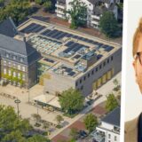 Montage: Links Rathaus Holzwickede, Rechts Porträt Frederik Bald
