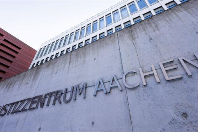 Blick auf das Justizzentrum Aachen. Ein ehemaliger Pfleger eines Klinikums in Aachen wird wegen neun Morden und 34 Mordversuchen angeklagt.