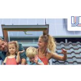 Familie vor einem Dach, Stadtwerke Unna