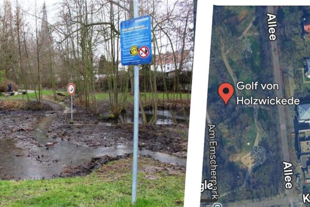 Zum Emscherpark in Holzwickede gehört auch ein kleiner Teich. Auf Google Maps ist der mittlerweile als „Golf von Holzwickede“ zu sehen.