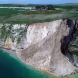 Die Küstenlinie bei Weymouth in Großbritannien.