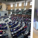 Bildkollage: Links eine Sitzung des Deutschen Bundestags, rechts der Abgeordnete Michael Thews (SPD) aus Lünen.