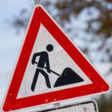Ein Baustellenschild