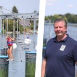 Eine Montage aus dem Aqua Climb und Betriebsleiter Philipp Grasekamp