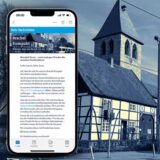 Der neue Newsletter für den Stadtbezirk Brackel auf einem Handy-Screenshot vor der Kulisse des Brackeler Ortskerns.