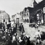 Historisches Bild zeigt den alten Lüner Marktplatz