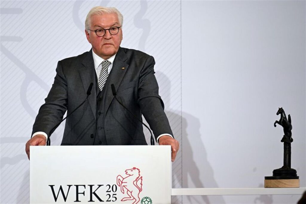 Frank-Walter Steinmeier spricht zur Eröffnung der 2. Westfälische Friedenskonferenz.