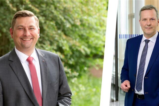 Bürgermeister Kleine-Frauns und sein ehemaliger Stellvertreter Daniel Wolski.
