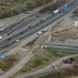 Ein Luftbild der A43 im Kreuz Herne
