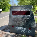 Der neue mobile Superblitzer am Hillering in Holzwickede/Unna.