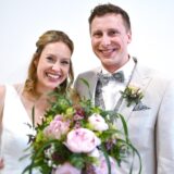 Kira und Harald Scherer am Tag ihrer Hochzeit.