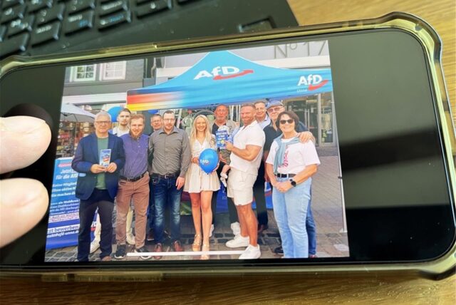 Wahlkampf des AfD-Kreisverbandes am 10. Mai 2025 in der Fußgängerzone von Unna