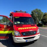 Ein Auto der Feuerwehr Bergkamen an der Rünther Straße (A.)