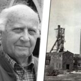 Montage: Zeitzeuge Erhard Lunemann neben einem alten Foto der zeche Werne.