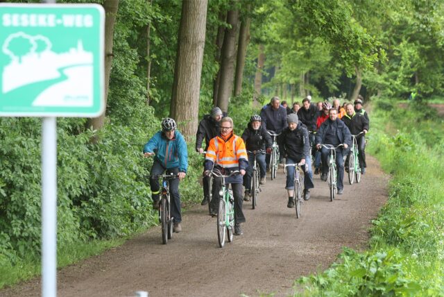 Radfahrer auf dem Sesekeradweg