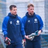 21.11.2023, Fussball, Saison 2023/2024, 2. Bundesliga, Training FC Schalke 04, v. l. Michael Langer (FC Schalke 04), Ralf Fährmann (FC Schalke 04)